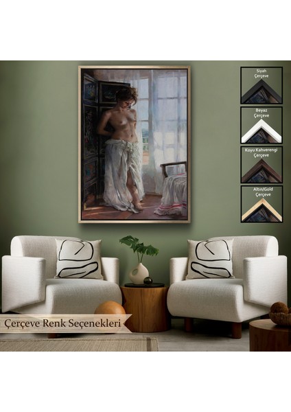 Çerçeveli Dekoratif Kanvas Tablo, Vicente Romero Redondo - Güzel Kadın TABLOSU-7942
