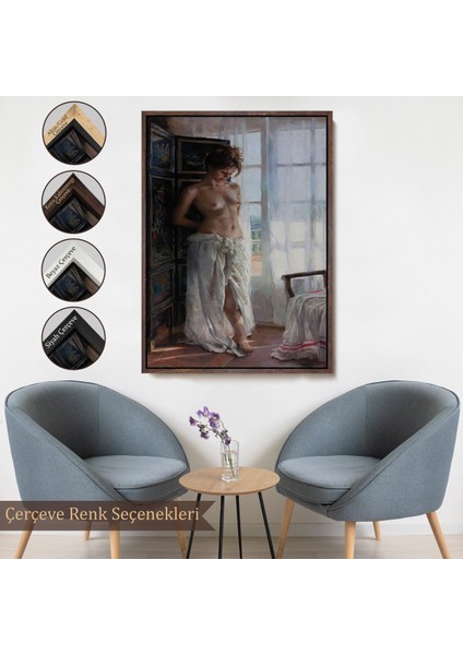 Çerçeveli Dekoratif Kanvas Tablo, Vicente Romero Redondo - Güzel Kadın TABLOSU-7942