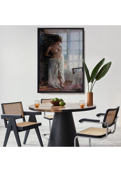 Çerçeveli Dekoratif Kanvas Tablo, Vicente Romero Redondo - Güzel Kadın TABLOSU-7942