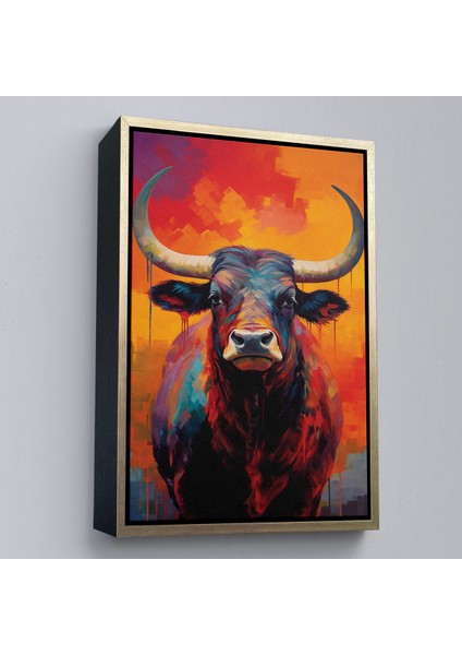 Çerçeveli Dekoratif Kanvas Tablo, Sevimli Boğa TABLOSU-7943