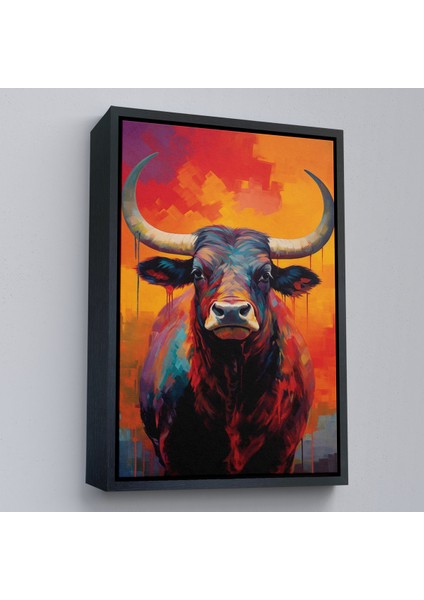 Çerçeveli Dekoratif Kanvas Tablo, Sevimli Boğa TABLOSU-7943 modelleri