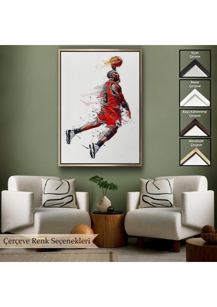 Çerçeveli Dekoratif Kanvas Tablo, Michael Jordan TABLO-7787