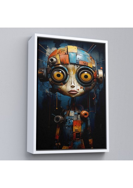 Çerçeveli Dekoratif Kanvas Tablo, Sevimli Robatun Yakında Görünümü TABLOSU-7788 fırsatları