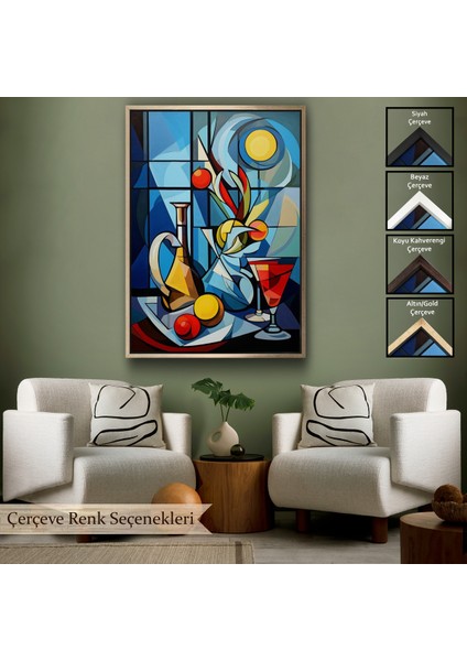 Çerçeveli Dekoratif Kanvas Tablo, Renkli Soyut TABLO-7825