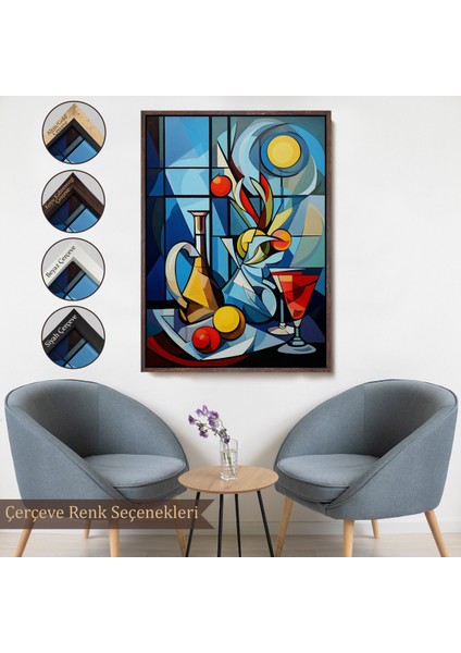 Çerçeveli Dekoratif Kanvas Tablo, Renkli Soyut TABLO-7825
