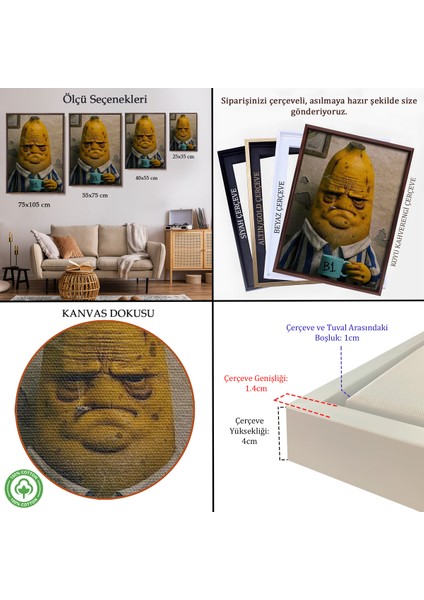 Çerçeveli Dekoratif Kanvas Tablo, Sgara Içen Muz TABLOSU-7867 indirimleri