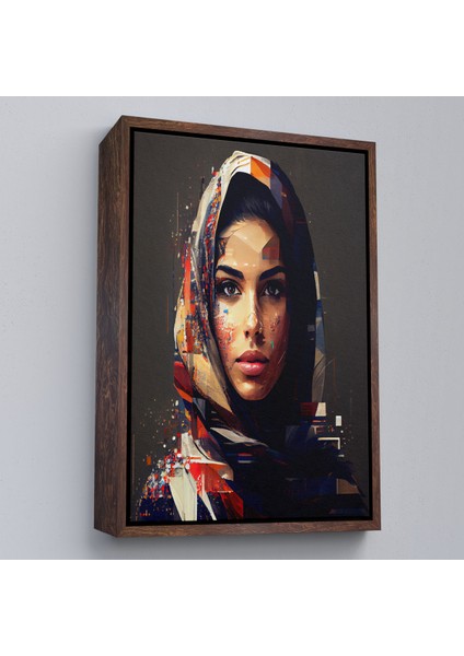 Çerçeveli Dekoratif Kanvas Tablo, Efektli Siyahi Kadın Portresi TABLO-7837 fiyatları