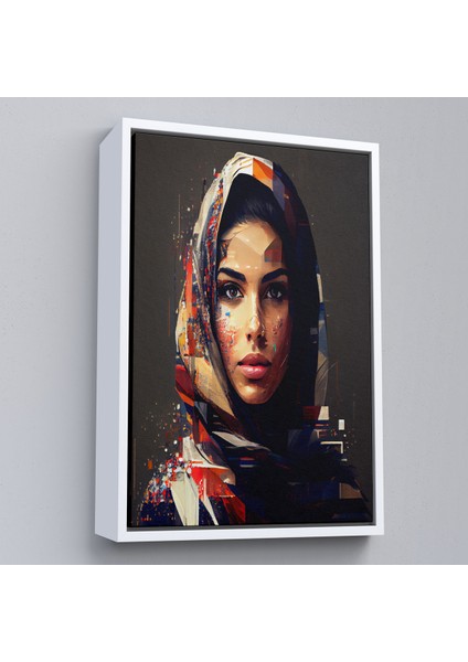 Çerçeveli Dekoratif Kanvas Tablo, Efektli Siyahi Kadın Portresi TABLO-7837 fırsatları