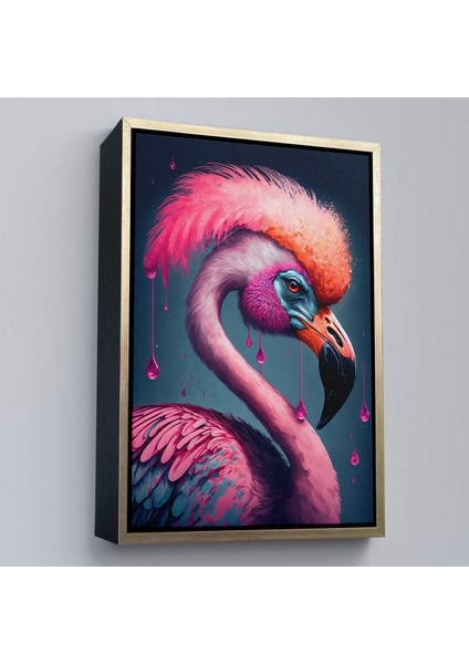Çerçeveli Dekoratif Kanvas Tablo, Pembe Hippi Filamingo TABLO-7869 modelleri