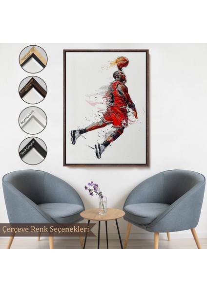 Çerçeveli Dekoratif Kanvas Tablo, Michael Jordan TABLO-7787