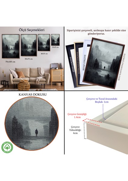 Çerçeveli Dekoratif Kanvas Tablo, Kasvetli Kıyamet TABLOSU-7847 indirimleri