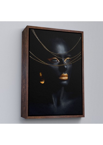 Çerçeveli Dekoratif Kanvas Tablo, Altın Detaylı Kadın TABLOSU-7879 fiyatları