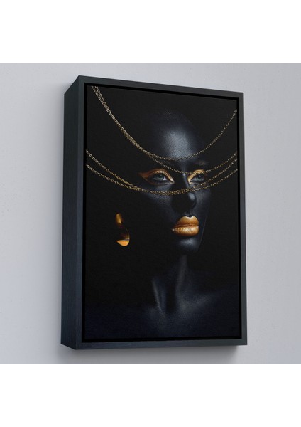 Çerçeveli Dekoratif Kanvas Tablo, Altın Detaylı Kadın TABLOSU-7879 modelleri