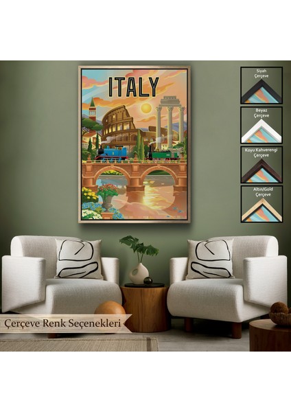 Çerçeveli Dekoratif Kanvas Tablo, Roma Italya Kolezyum TABLO-7906