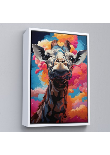 Çerçeveli Dekoratif Kanvas Tablo, Sevimli Zürafa TABLOSU-7773 fırsatları