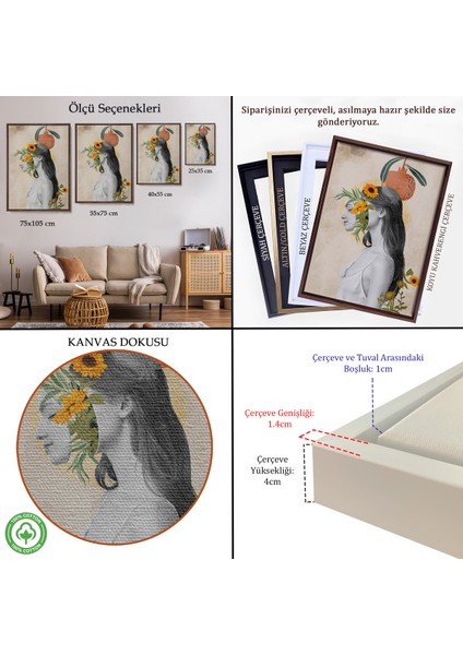 Çerçeveli Dekoratif Kanvas Tablo, Pop Art Soyut Kadın TABLOSU-7873 indirimleri