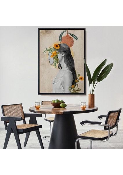 Çerçeveli Dekoratif Kanvas Tablo, Pop Art Soyut Kadın TABLOSU-7873