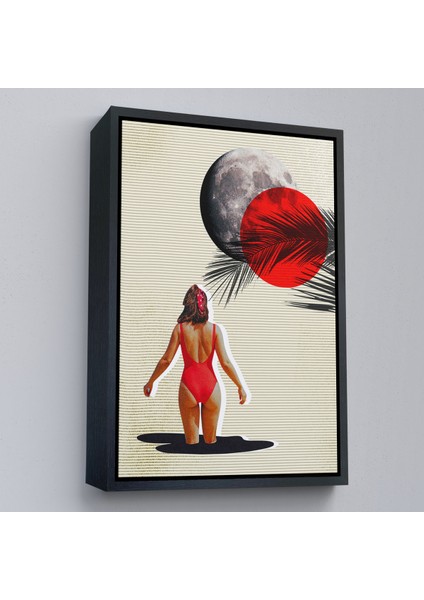 Çerçeveli Dekoratif Kanvas Tablo, Mayolu Kadın Pop Art TABLOSU-7874