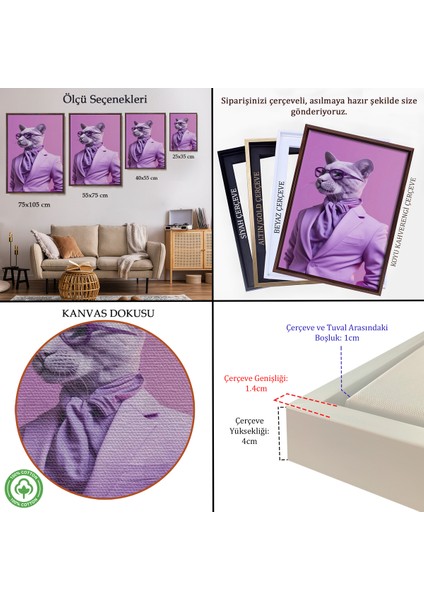 Çerçeveli Dekoratif Kanvas Tablo, Pembe Büyük Kadın TABLOSU-7923 indirimleri