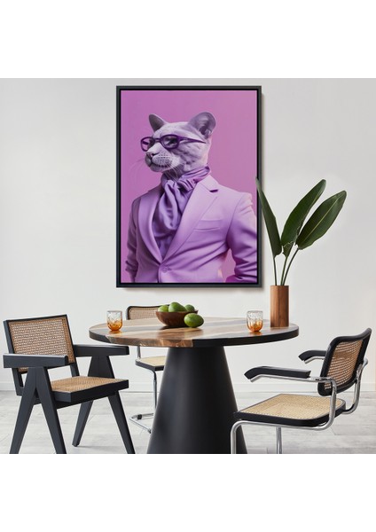 Çerçeveli Dekoratif Kanvas Tablo, Pembe Büyük Kadın TABLOSU-7923