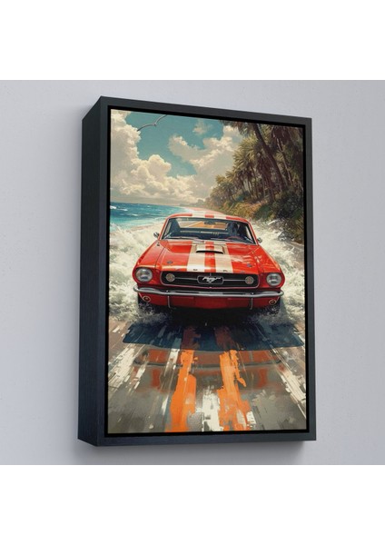 Çerçeveli Dekoratif Kanvas Tablo, Kırmızı Mustang TABLO-7910 fırsatları