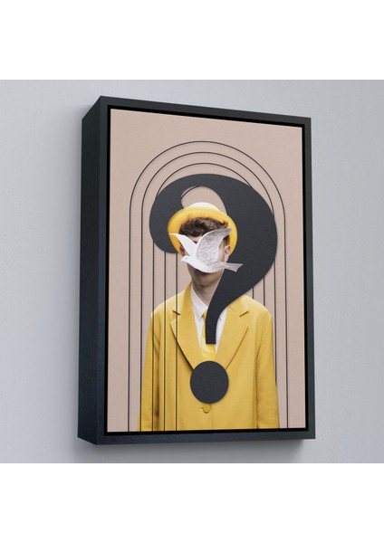 Çerçeveli Dekoratif Kanvas Tablo, Yüzünde Kuş Olan Adam Pop Art TABLO-7848 modelleri