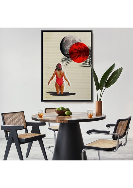 Çerçeveli Dekoratif Kanvas Tablo, Mayolu Kadın Pop Art TABLOSU-7874