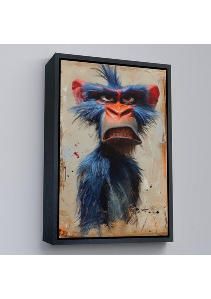Çerçeveli Dekoratif Kanvas Tablo, Sinirli Maymun TABLOSU-7905 modelleri