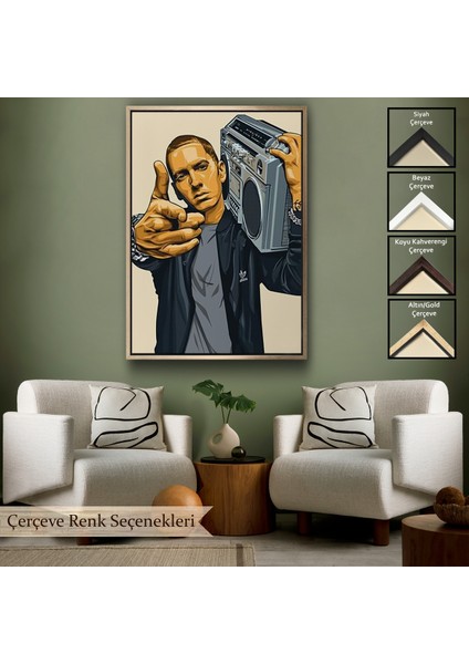 Çerçeveli Dekoratif Kanvas Tablo, Eminem TABLOSU-7948