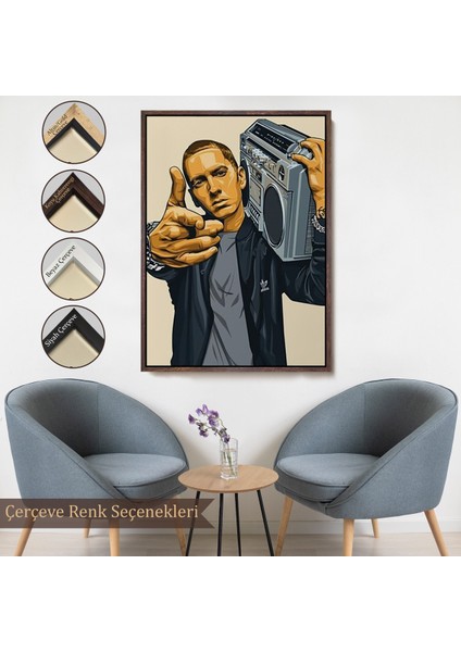 Çerçeveli Dekoratif Kanvas Tablo, Eminem TABLOSU-7948