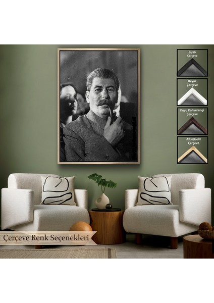 Çerçeveli Dekoratif Kanvas Tablo, Joseph Stalin Rusya ve Sovyetler Birliği Sscb TABLO-7936