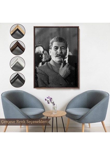 Çerçeveli Dekoratif Kanvas Tablo, Joseph Stalin Rusya ve Sovyetler Birliği Sscb TABLO-7936