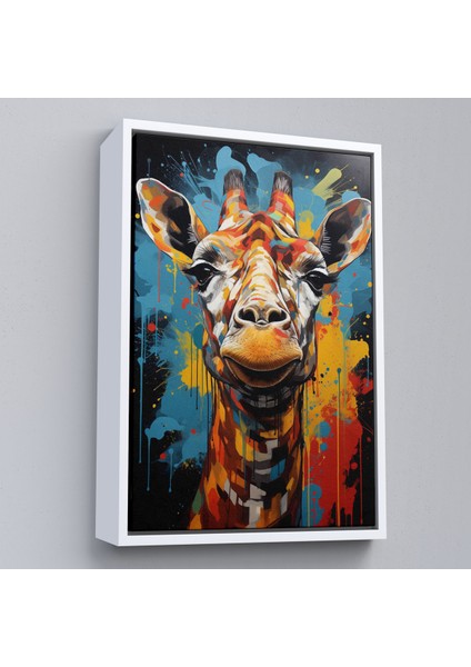 Çerçeveli Dekoratif Kanvas Tablo, Sevimli Zürafa TABLOSU-7722 fırsatları