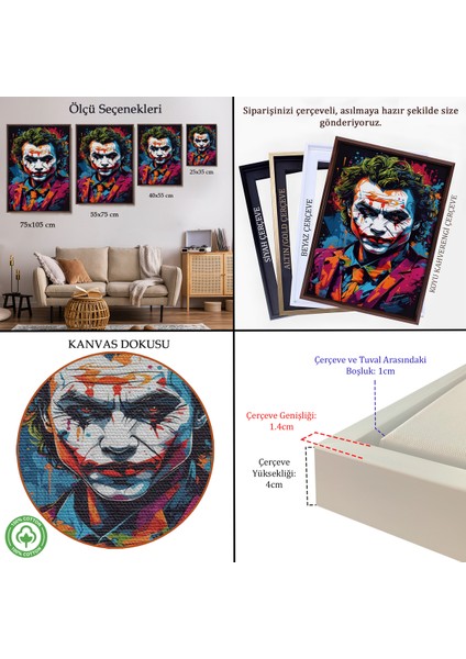 Çerçeveli Dekoratif Kanvas Tablo, Joker TABLOSU-7937 indirimleri