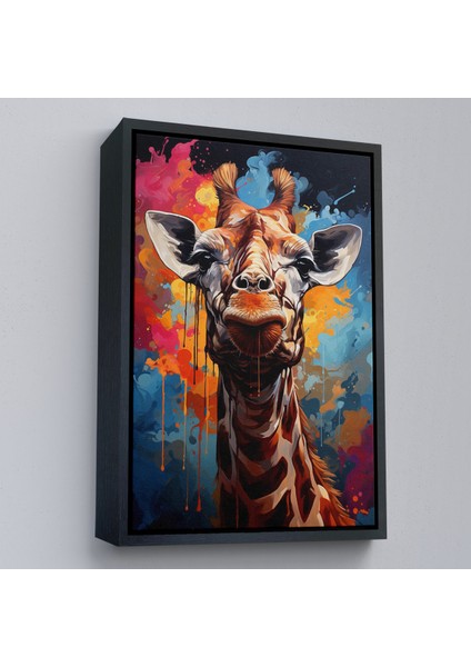 Çerçeveli Dekoratif Kanvas Tablo, Sevimli Zürafa TABLOSU-7880
