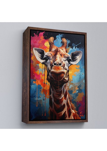 Çerçeveli Dekoratif Kanvas Tablo, Sevimli Zürafa TABLOSU-7880 fiyatları