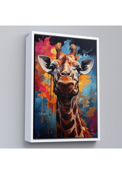 Çerçeveli Dekoratif Kanvas Tablo, Sevimli Zürafa TABLOSU-7880 fırsatları