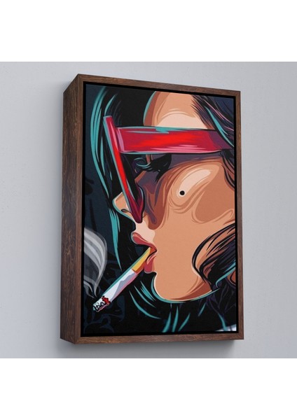 Çerçeveli Dekoratif Kanvas Tablo, Sgara Içen Pop Art Kadın TABLOSU-7929 fiyatları