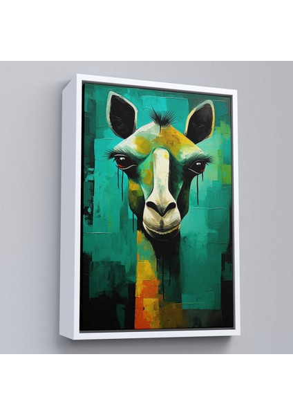 Çerçeveli Dekoratif Kanvas Tablo, Sevimli Zürafa TABLOSU-7963 fırsatları