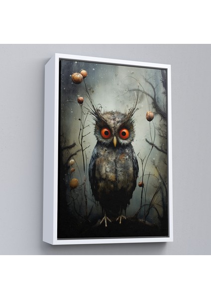 Çerçeveli Dekoratif Kanvas Tablo, Sevimli Baykuş TABLOSU-7985