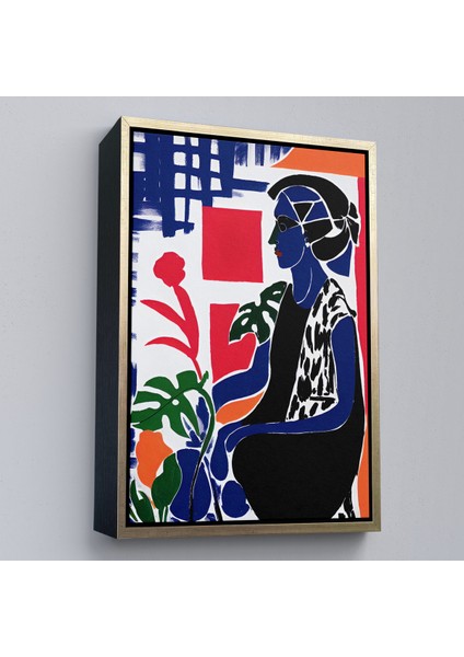 Çerçeveli Dekoratif Kanvas Tablo, Yeşil Yapraklı Monstera ve Kadın TABLOSU-7989 fiyatları