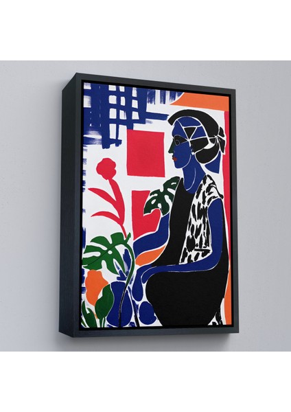 Çerçeveli Dekoratif Kanvas Tablo, Yeşil Yapraklı Monstera ve Kadın TABLOSU-7989 modelleri