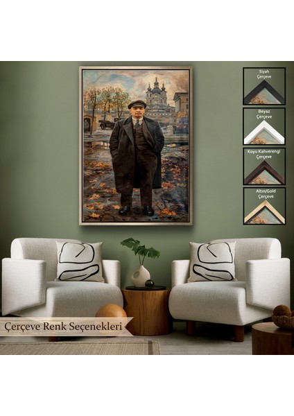 Çerçeveli Dekoratif Kanvas Tablo, Sovyet Lideri Vladimir Lenin TABLO-7973