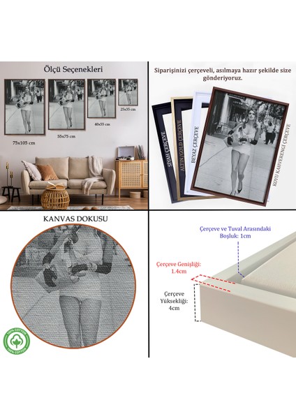 Çerçeveli Dekoratif Kanvas Tablo, Cindy Crawford TABLOSU-7976 indirimleri
