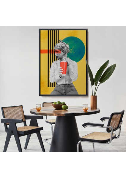 Çerçeveli Dekoratif Kanvas Tablo, Pop Art Soyut Kadın TABLOSU-7875