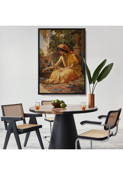 Çerçeveli Dekoratif Kanvas Tablo, Hintli Kadın TABLOSU-7986