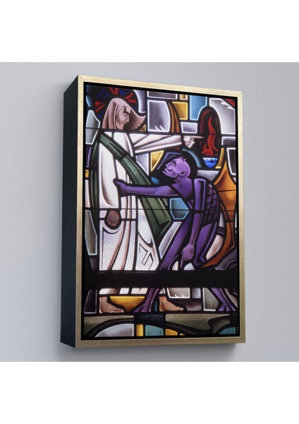 Çerçeveli Dekoratif Kanvas Tablo, Şeytan Isa'yı Kandırıyor TABLO-7987 fiyatları