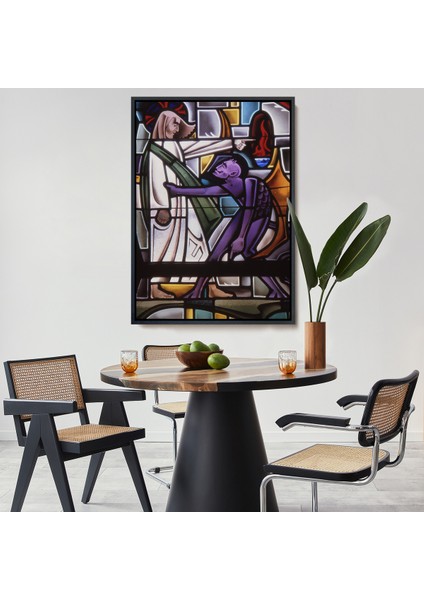 Çerçeveli Dekoratif Kanvas Tablo, Şeytan Isa'yı Kandırıyor TABLO-7987