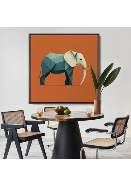 Çerçeveli Dekoratif Kanvas Tablo, Yapay Zeka Fil TABLOSU-8311