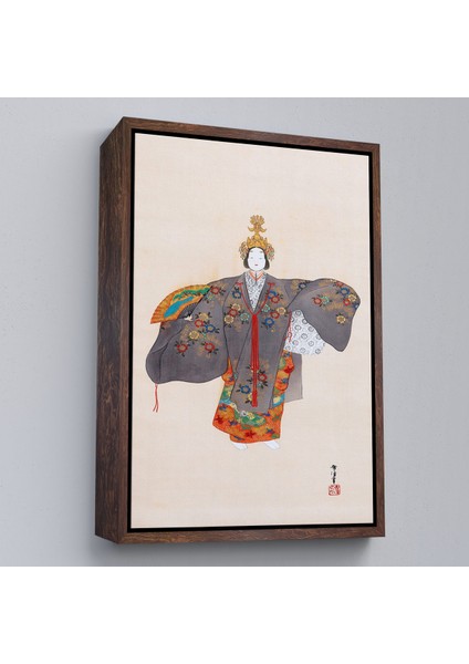 Çerçeveli Dekoratif Kanvas Tablo, Kamisaka Sekka - Japon Kadın TABLOSU-8046